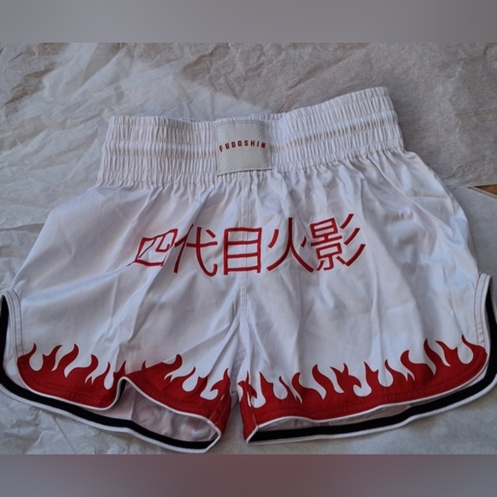 Fudoshin brand men's red & white boxing shorts size Medium